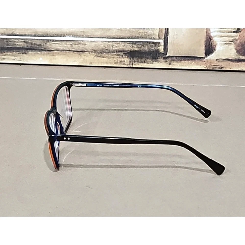 Adin Thomas Eyeglasses Frames AT-470 C1 Clear Brown Blue Square 54-15-140